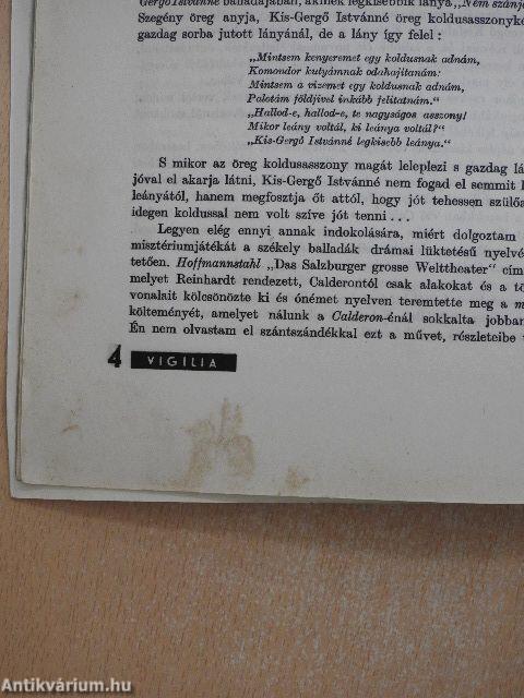 Vigilia 1937. Kisboldogasszony ünnepe II. (töredék)