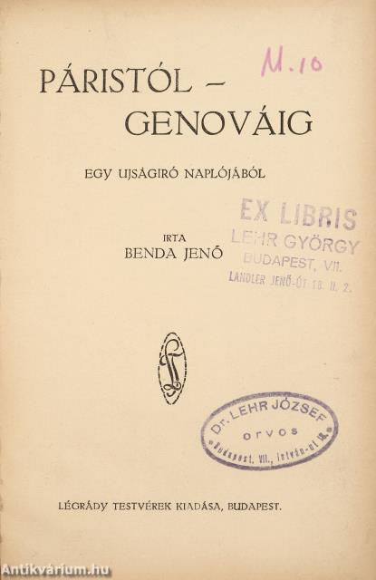 Páristól - Genováig
