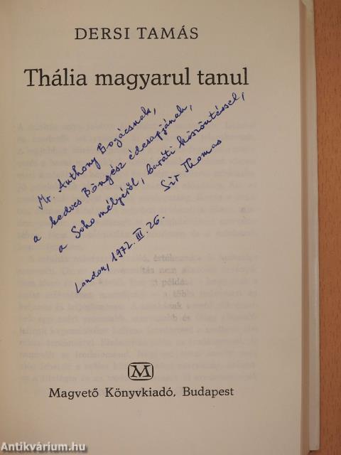 Thália magyarul tanul (dedikált példány)