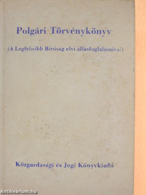 Polgári Törvénykönyv (dedikált példány)