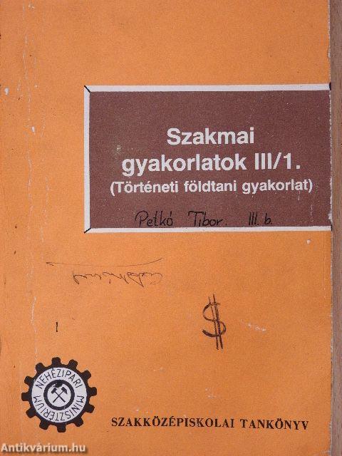 Szakmai gyakorlatok III/1.