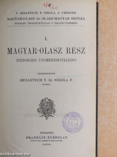 Magyar-olasz és olasz-magyar szótár I-II.
