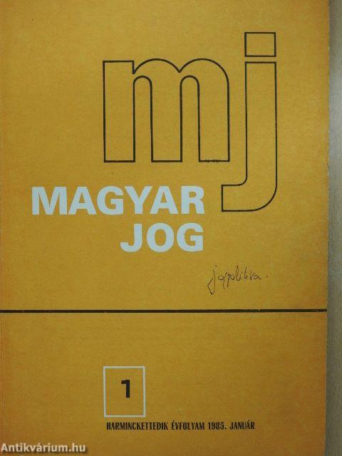 Magyar jog 1985. január-december