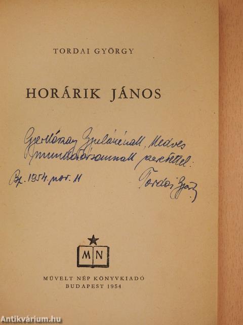 Horárik János (dedikált példány)