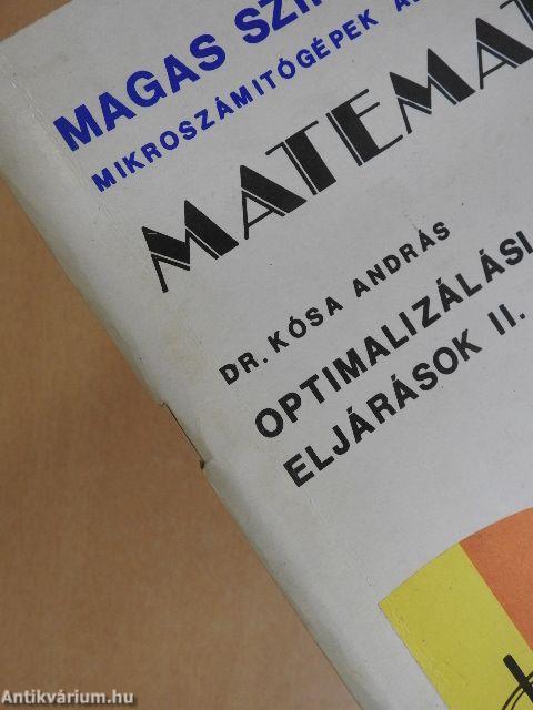 Matematika - Optimalizálási eljárások II.