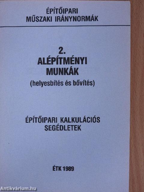 Építőipari műszaki iránynormák 2.