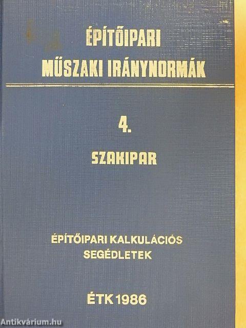 Építőipari műszaki iránynormák 4.