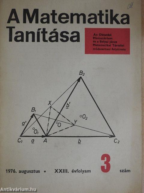 A Matematika Tanítása 1976. augusztus