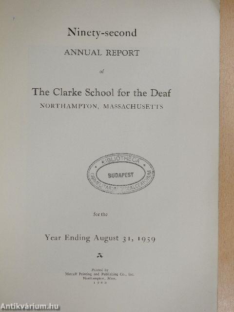 Ninety-second Annual Report of The Clarke School for the Deaf