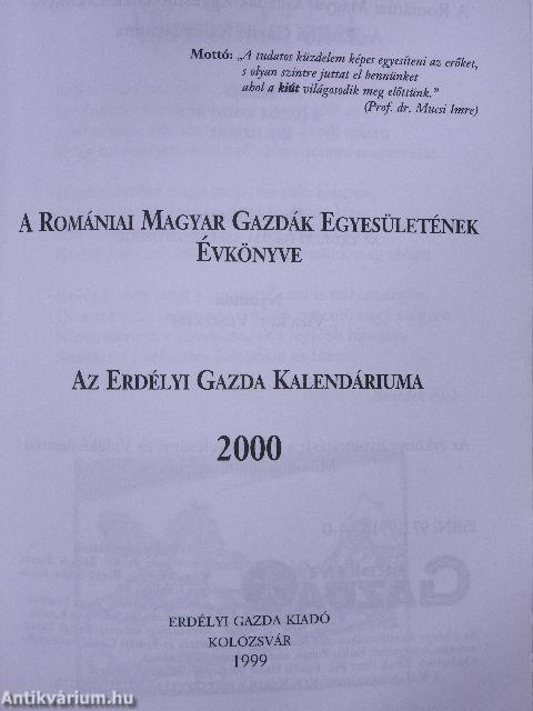 A romániai magyar gazdák egyesületének évkönyve/Az erdélyi gazda kalendáriuma 2000