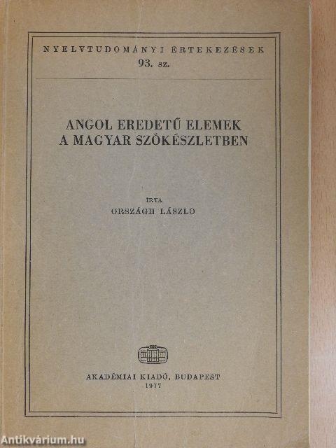 Angol eredetű elemek a magyar szókészletben