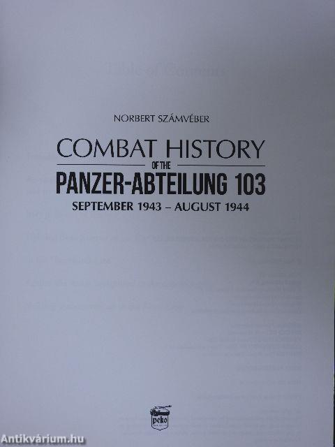 Combat History of the Panzer-Abteilung 103