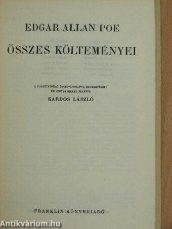 Edgar Allan Poe összes költeményei