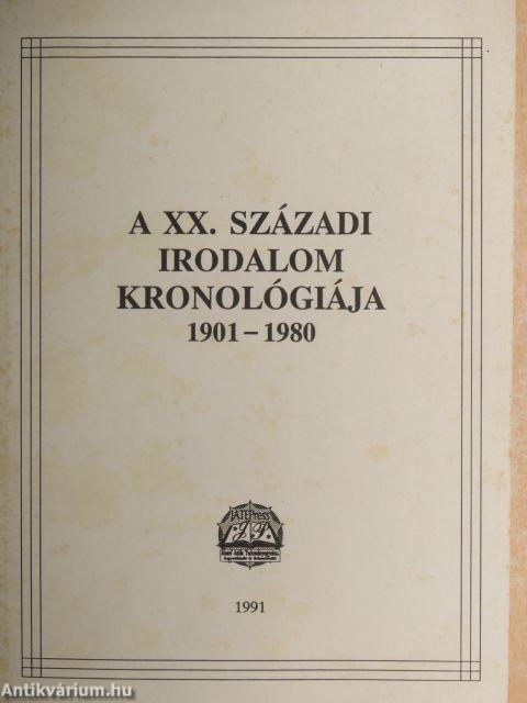 A XX. századi irodalom kronológiája