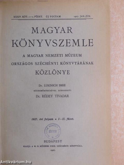 Magyar Könyvszemle 1927. január-december