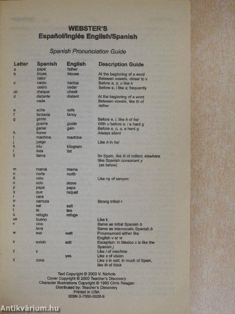 Webster's spanish-english/English-spanish student dictionary