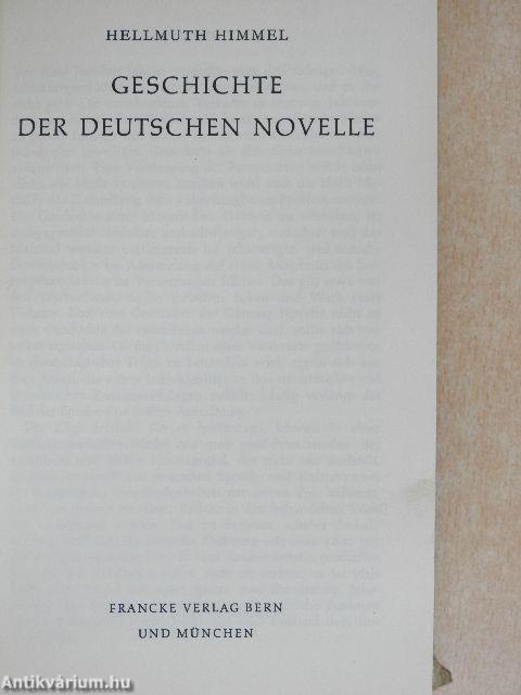 Geschichte der Deutschen Novelle