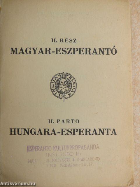 Az eszperantó világnyelv teljes kéziszótára II.