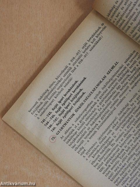 Kötelező általános ipari számlakeret 1952.