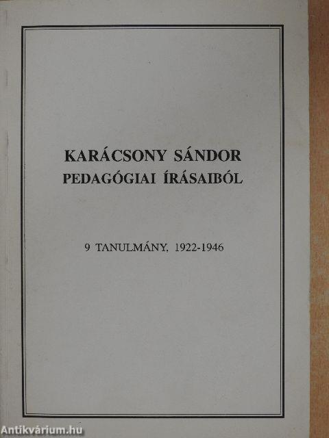 Karácsony Sándor pedagógiai írásaiból