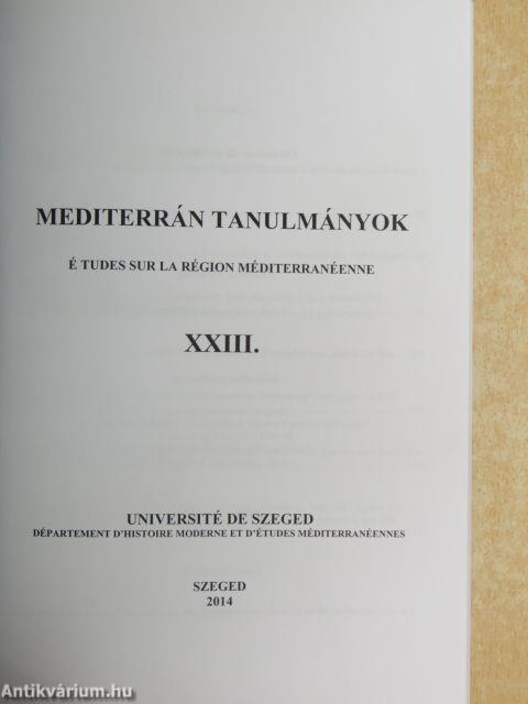 Mediterrán tanulmányok XXIII.