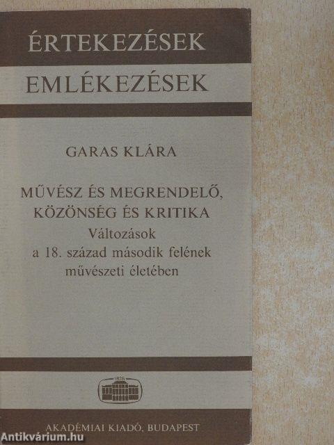 Művész és megrendelő, közönség és kritika