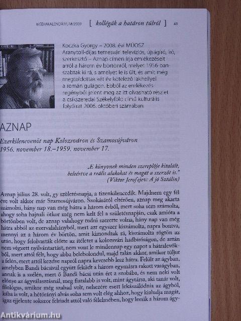 Médiakalendárium 2009