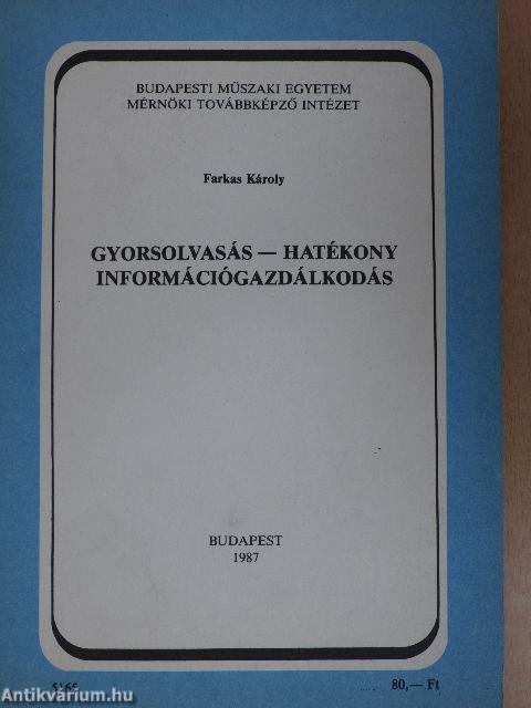 Gyorsolvasás - hatékony információgazdálkodás