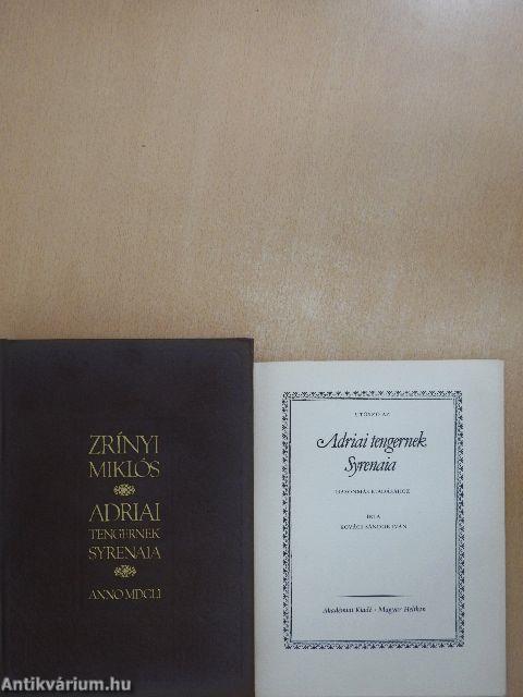 Adriai tengernek Syrenaia (facsimile)/Utószó az Adriai tengernek Syrenaia hasonmás kiadásához