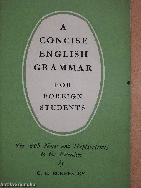 A Concise English Grammar for Foreign Students