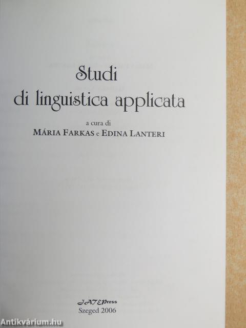 Studi di linguistica applicata