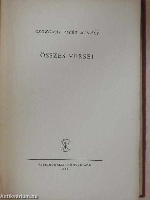 Csokonai Vitéz Mihály összes versei I-II.