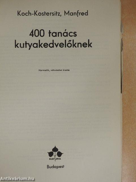 400 tanács kutyakedvelőknek