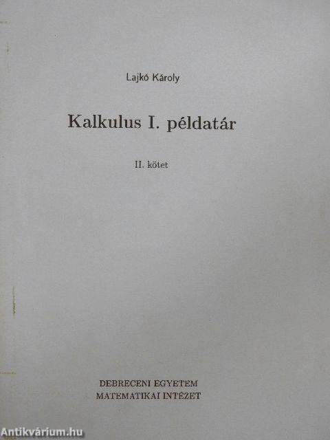 Kalkulus I. példatár II.