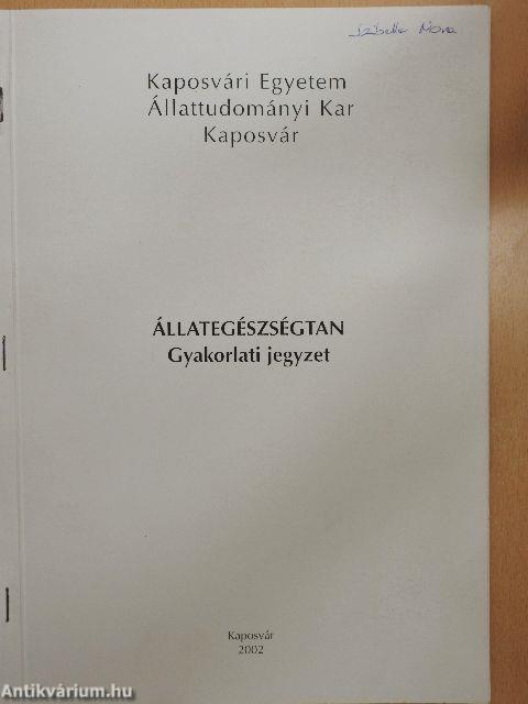 Állategészségtan 