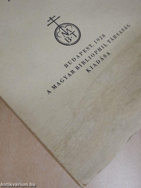 A Magyar Bibliophil Társaság évkönyve I. 1921-1928