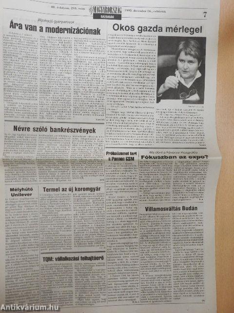 Új Magyarország 1993. december 16.