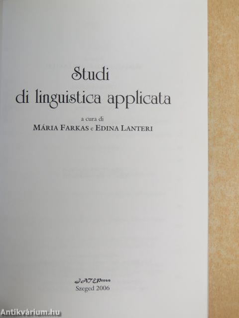 Studi di linguistica applicata