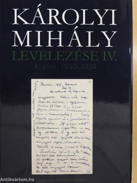 Károlyi Mihály levelezése IV.