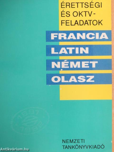 Érettségi és OKTV-feladatok - Francia-latin-német-olasz