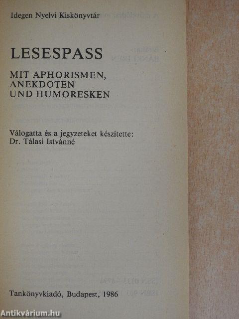 Lesespass mit Aphorismen, Anekdoten und Humoresken