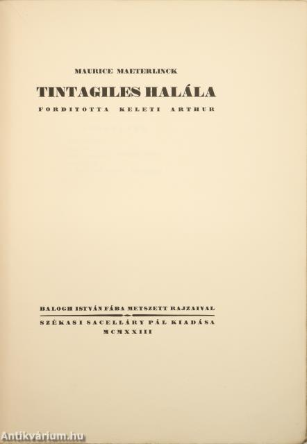 Tintagiles halála (dedikált példány)