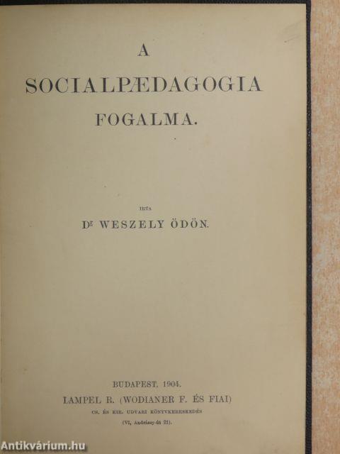 A socialpaedagogia fogalma