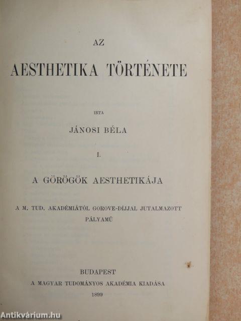 Az aesthetika története I.