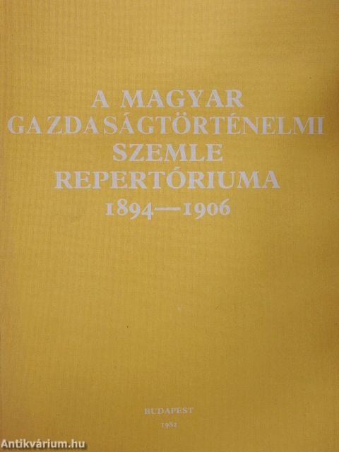 A magyar gazdaságtörténelmi szemle repertóriuma 