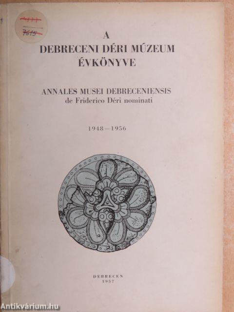 A Debreceni Déri Múzeum évkönyve 1948-1956