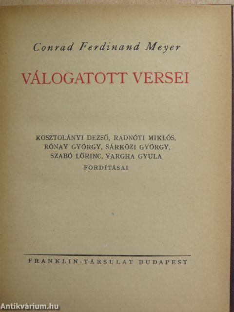 Conrad Ferdinand Meyer válogatott versei