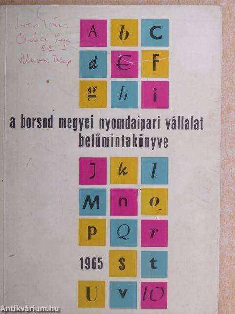 A Borsod Megyei Nyomdaipari Vállalat betűmintakönyve