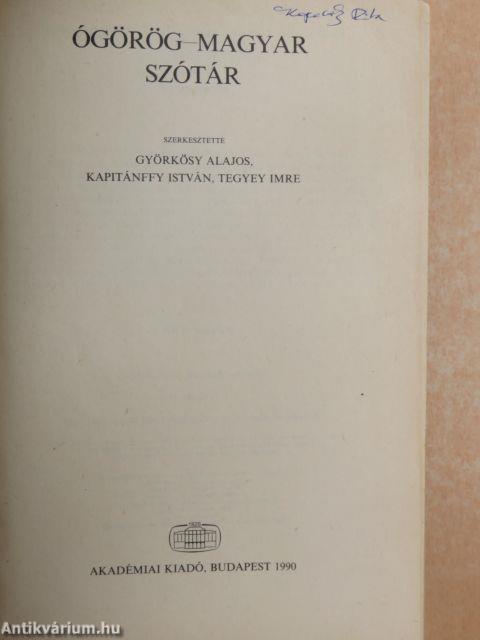 Ógörög-magyar szótár