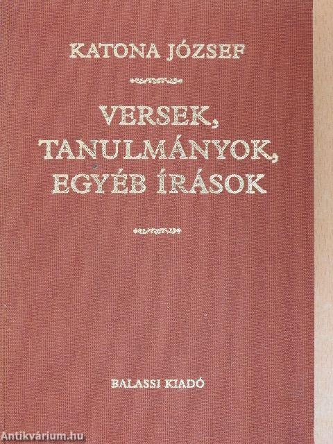 Versek, tanulmányok, egyéb írások